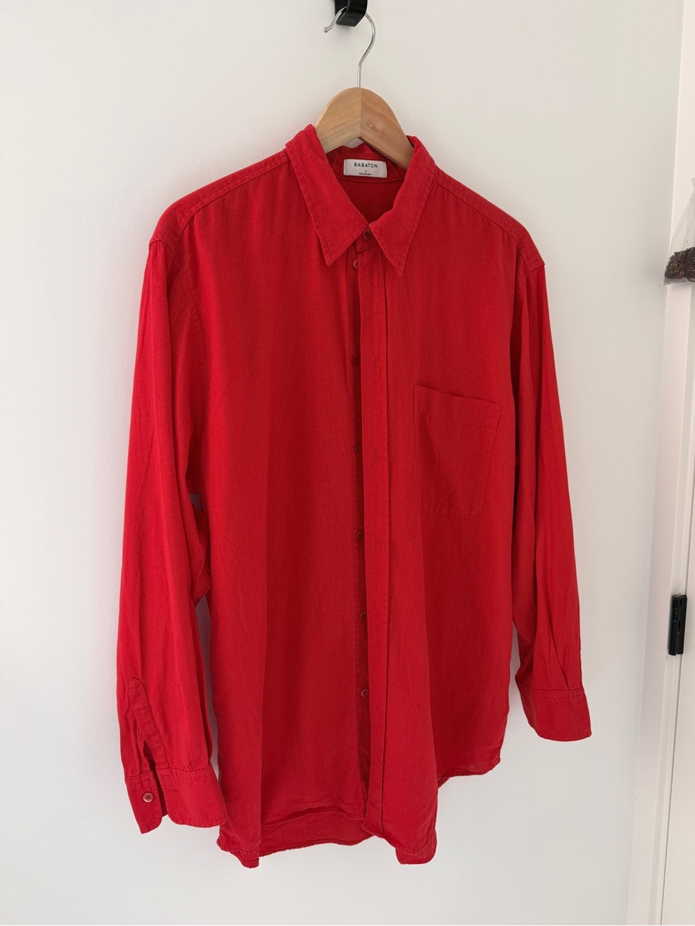 Aritzia Babaton Red Linen Blouse - Lilloet
